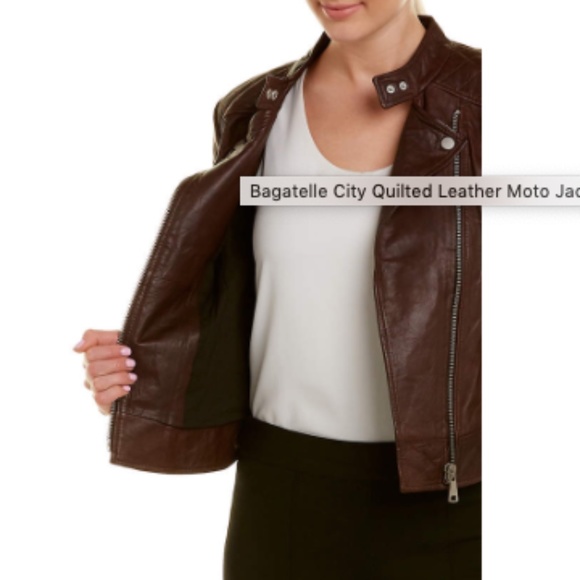 Bagatelle NYC🌻Quilted Leather Moto Jacket NWOT - Picture 10 of 16